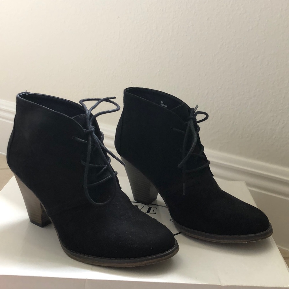 Black suede booties